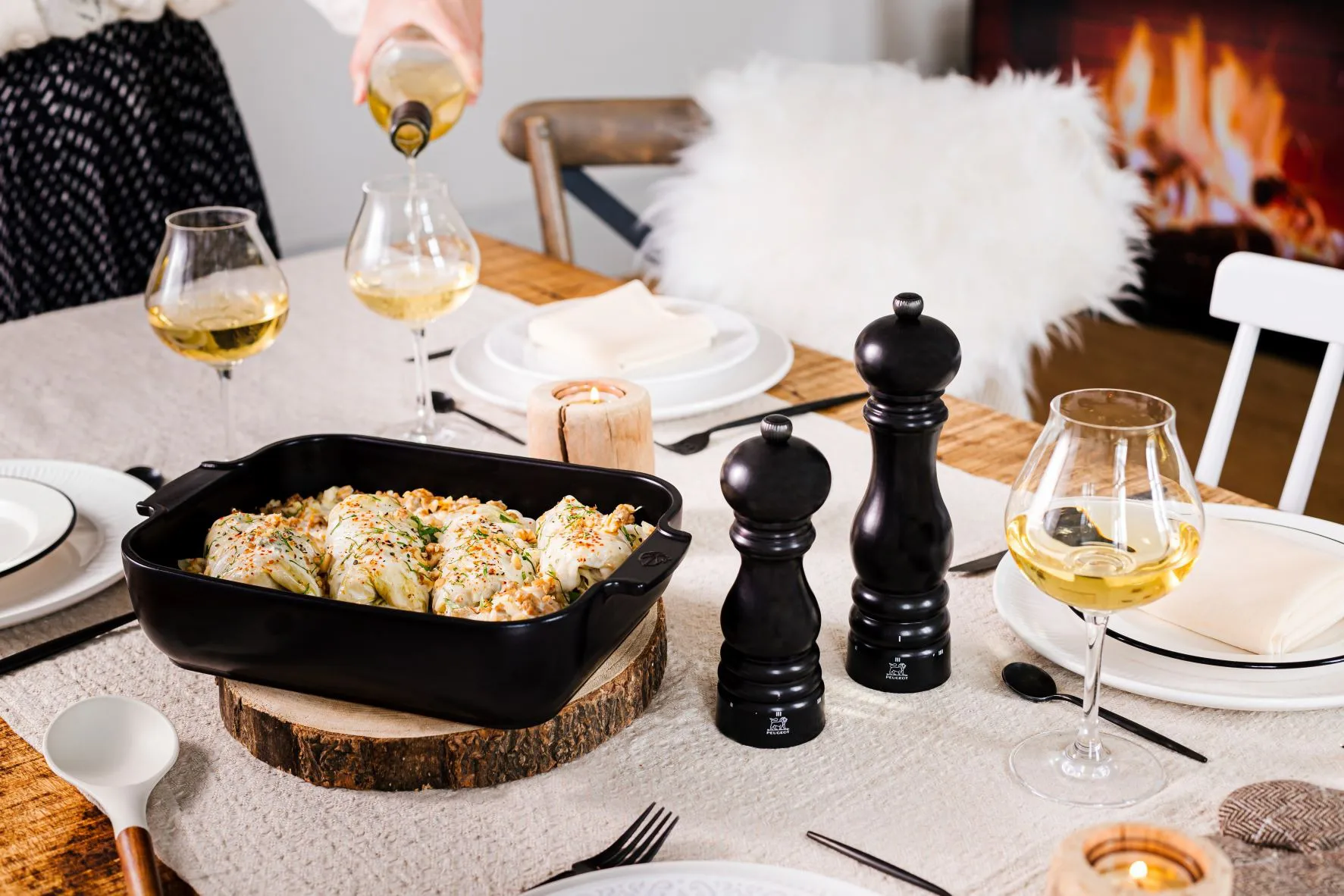 Paris u'Select moinho de sal 18 cm, Preto cetim Peugeot