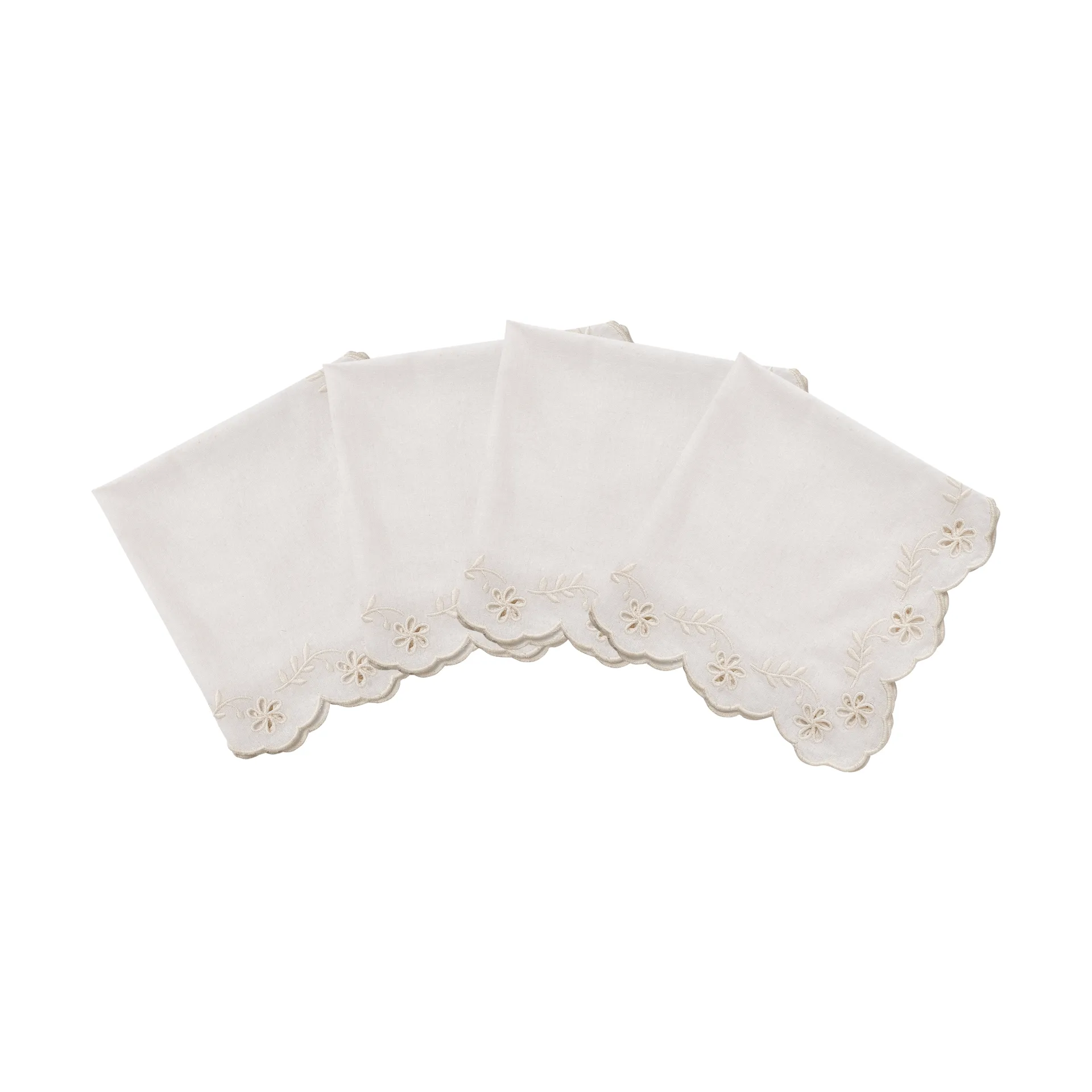 Lace guardanapo de algodão, Offwhite, conjunto de 4, 45x45 cm Pick a Poppy