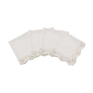Lace guardanapo de algodão - Offwhite, conjunto de 4, 45x45 cm - Pick a Poppy