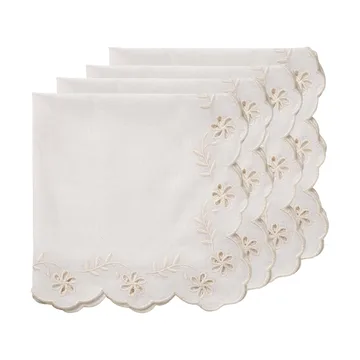 Lace guardanapo de algodão - Offwhite, conjunto de 4, 45x45 cm - Pick a Poppy