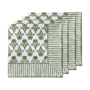 Lily guardanapo de algodão - Verde, pack de 4, 45x45 cm - Pick a Poppy