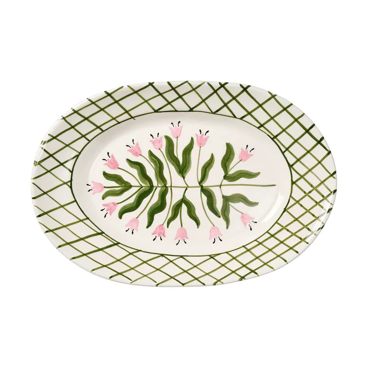 Madelen Möllard Tulip prato de servir - Green, 38,5 cm - Pick a Poppy
