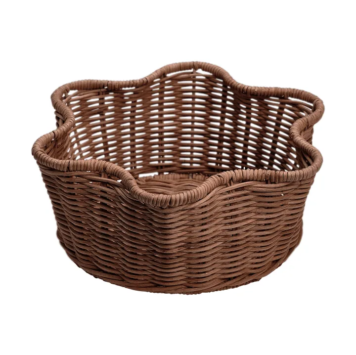 Rattan Round cesto - Castanho escuro, 23 cm - Pick a Poppy