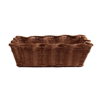 Scallop Rattan cesto - Castanho escuro, 20x30 cm - Pick a Poppy