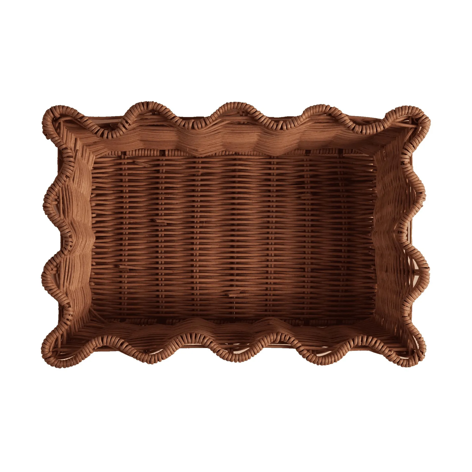 Scallop Rattan cesto, Castanho escuro, 20x30 cm Pick a Poppy