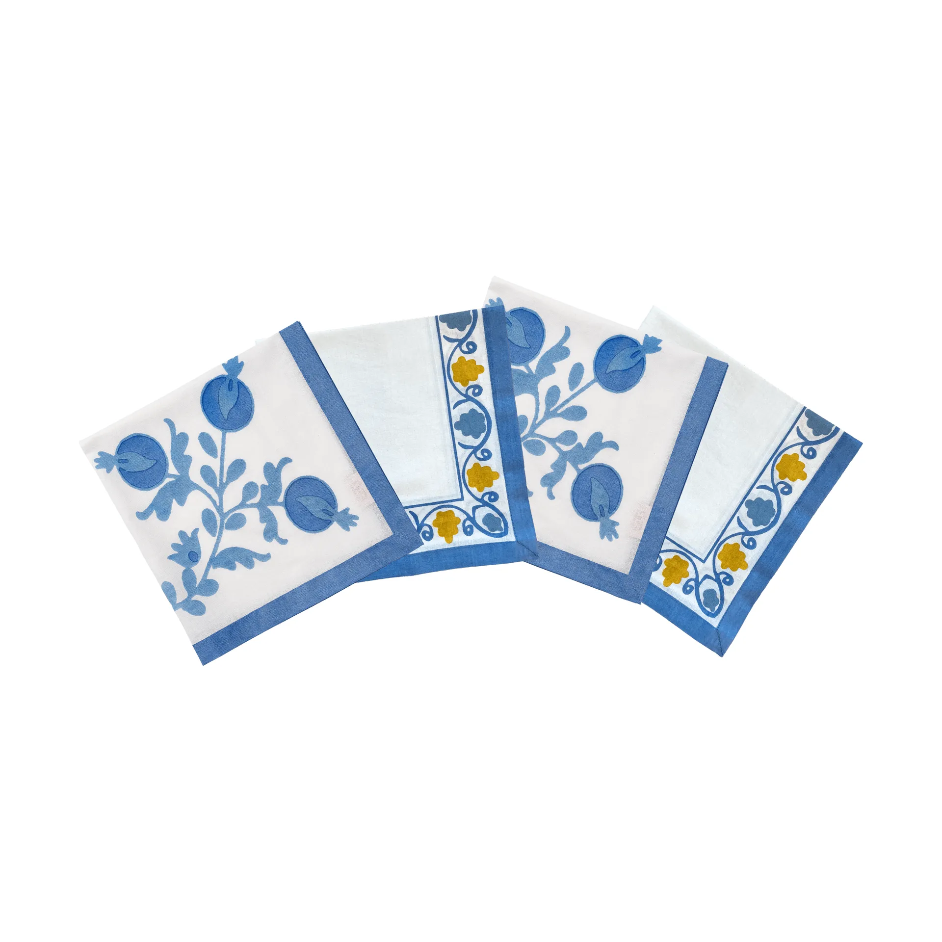 Suzani guardanapo de algodão, Blue, pack de 4, 45x45 cm Pick a Poppy