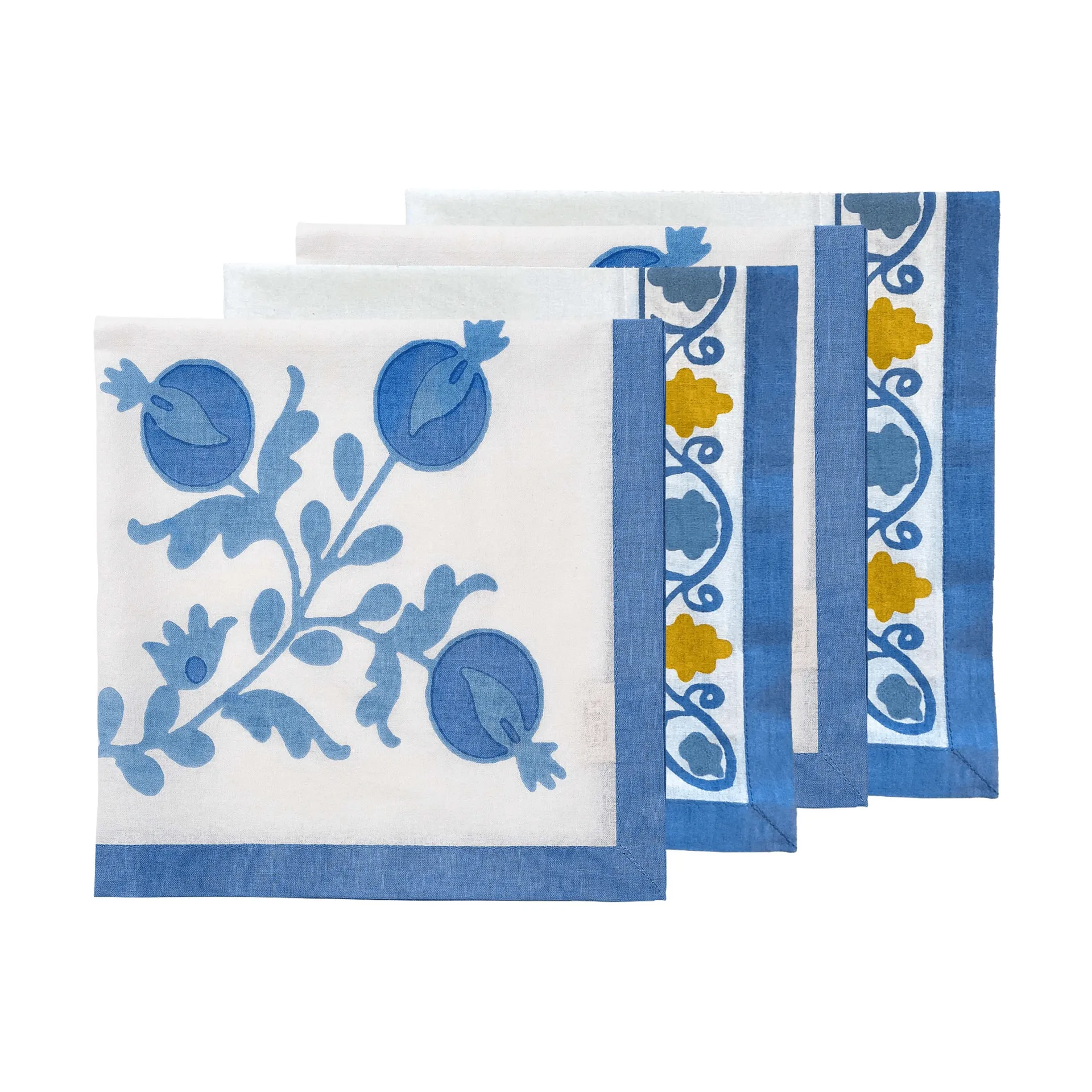 Suzani guardanapo de algodão, Blue, pack de 4, 45x45 cm Pick a Poppy