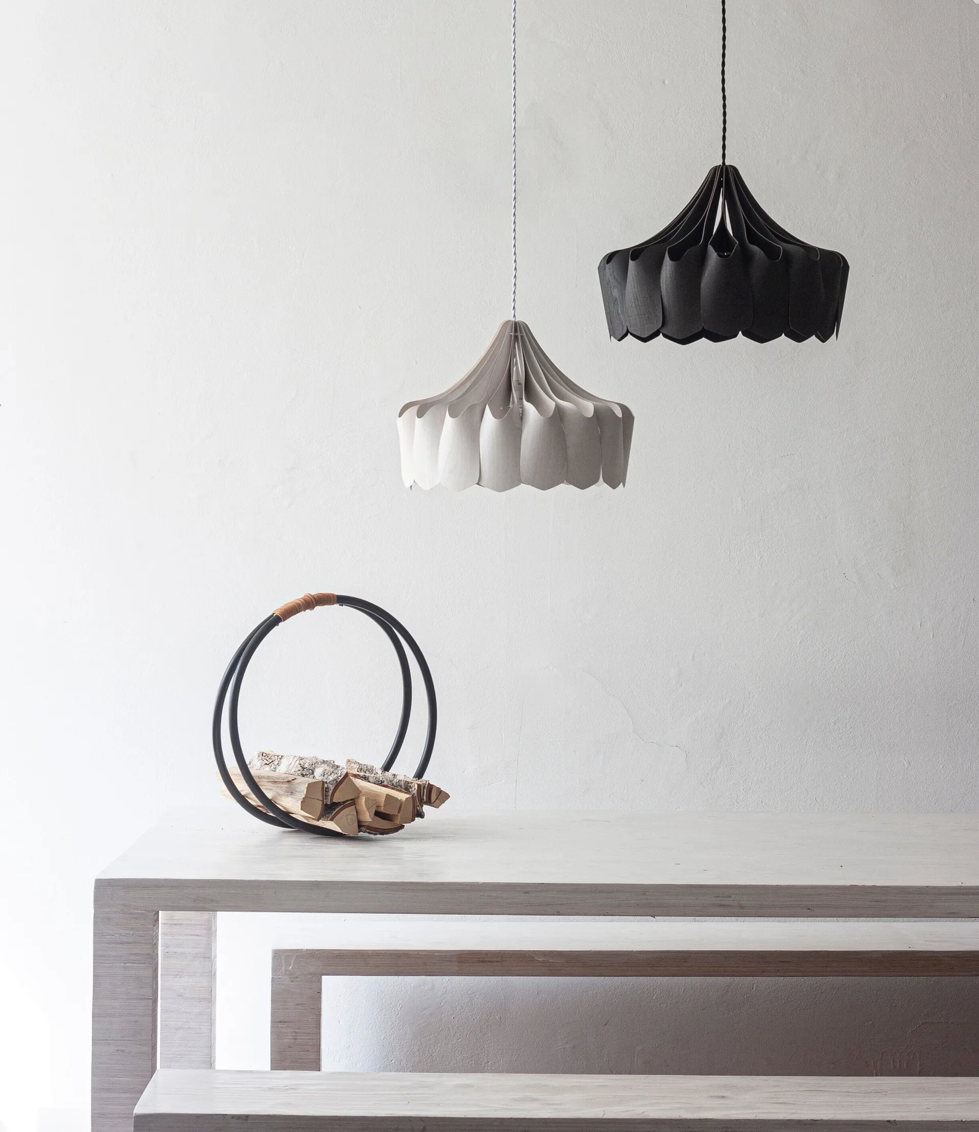 Candeeiro suspenso Pioni S Ø38 cm, Branco Pilke