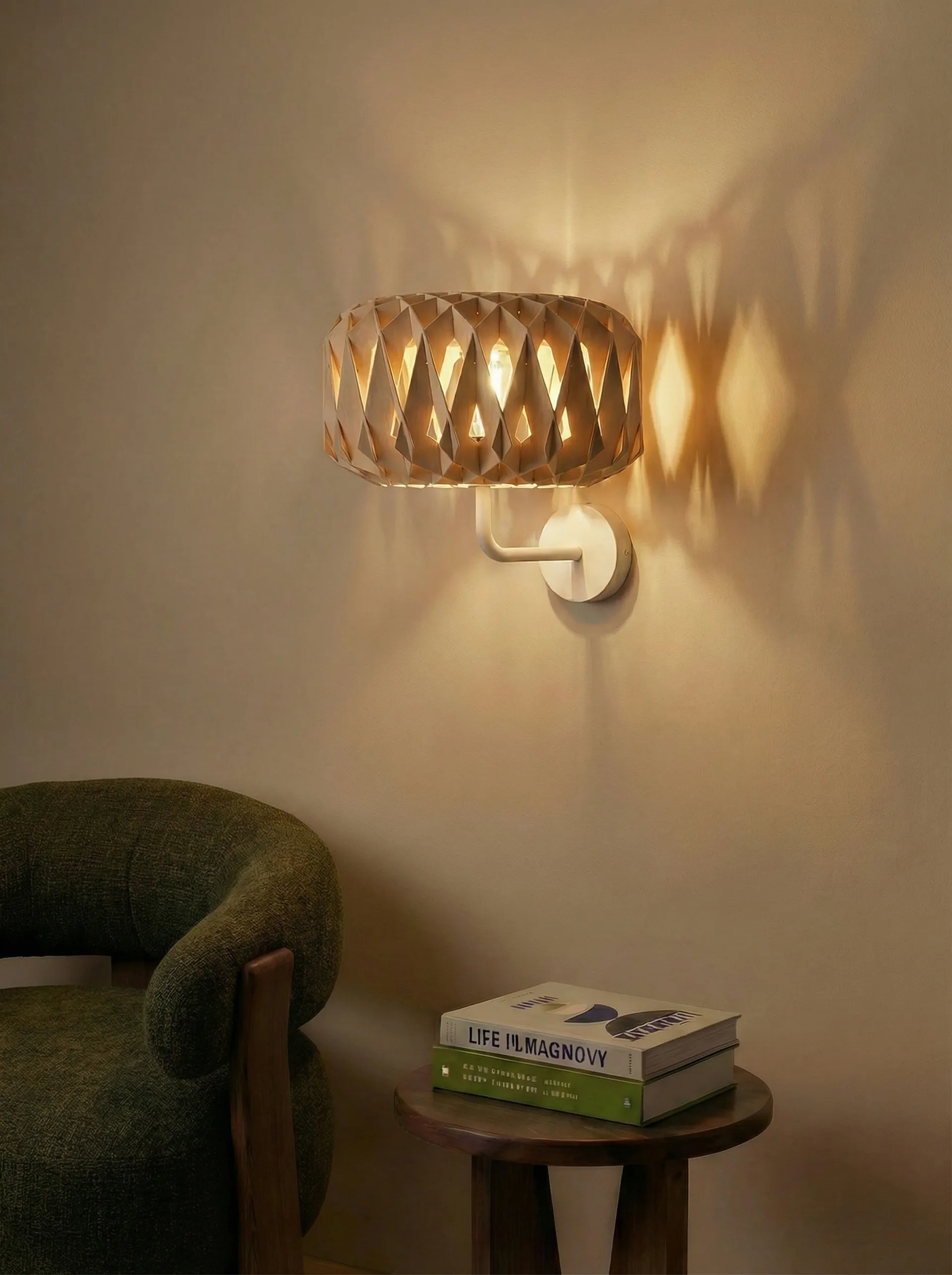 Signature 25 candeeiro de parede, Bétula, Ø28x15,5 cm Pilke