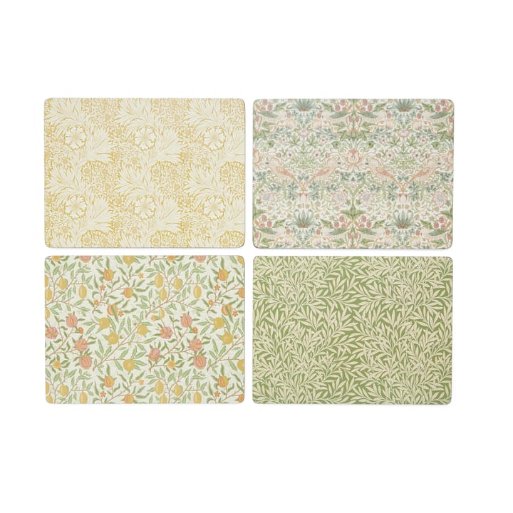 Morris & Co Simpley protetor de mesa mixed 4 peças - Fruta, Salgueiro, Ladrão de morangos, Malmequer - Pimpernel
