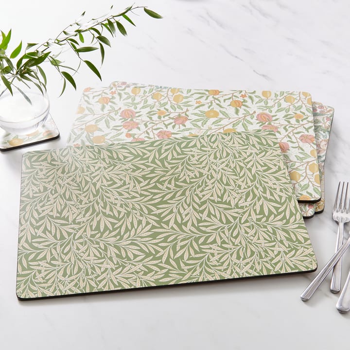 Morris & Co Simpley protetor de mesa mixed 4 peças, Fruta, Salgueiro, Ladrão de morangos, Malmequer Pimpernel
