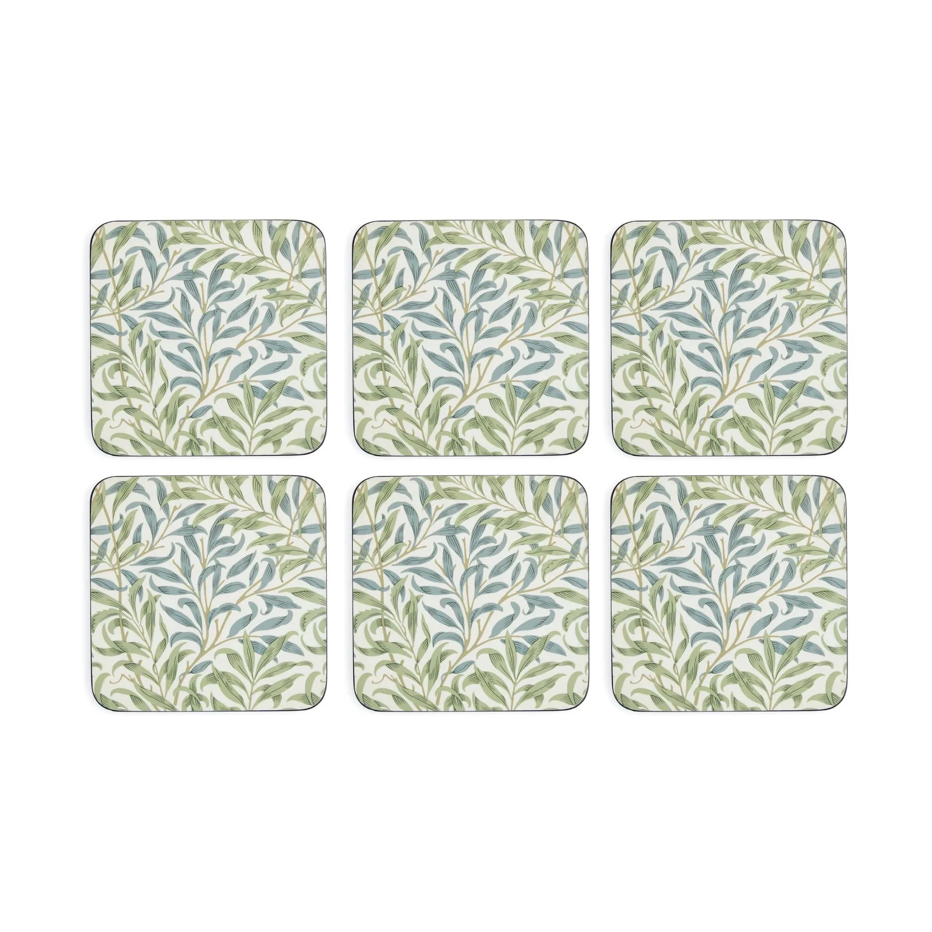 Morris & Co Willow Bough bases para copos 6 unidades, Verde, azul Pimpernel