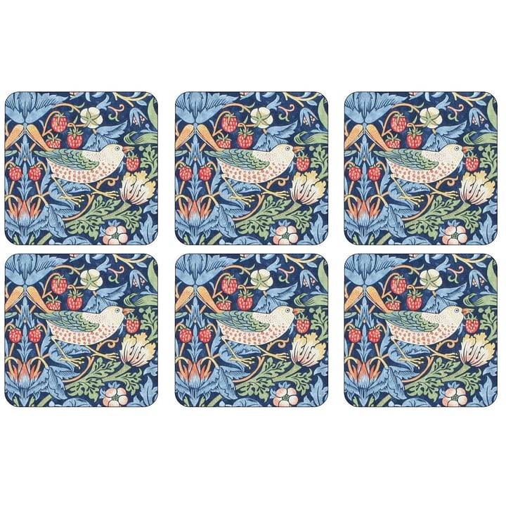 Strawberry Thief base para copos 6 unidades - Azul - Pimpernel
