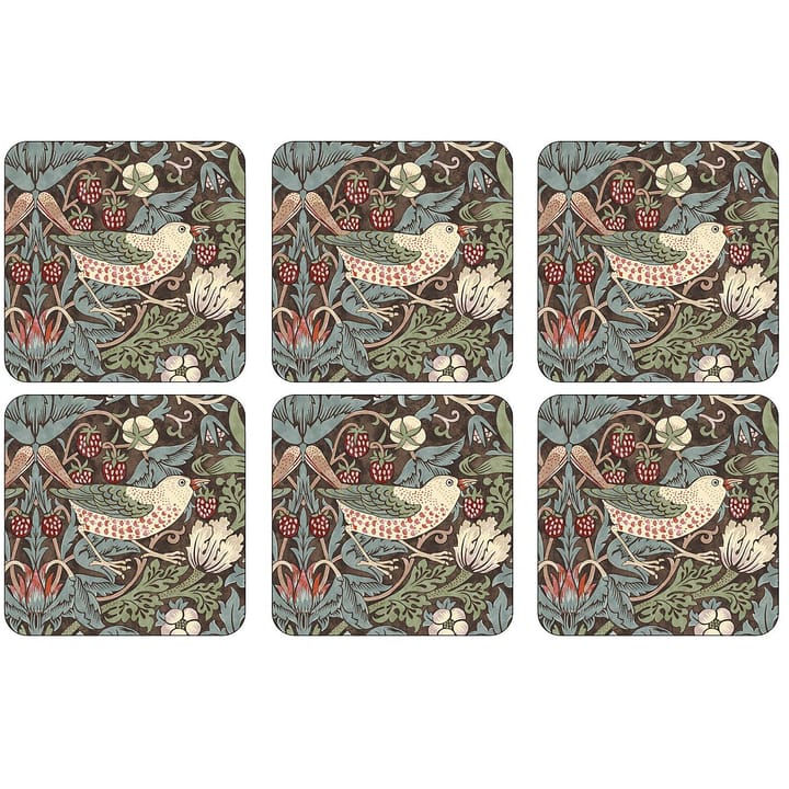 Strawberry Thief base para copos 6 unidades - Brown - Pimpernel