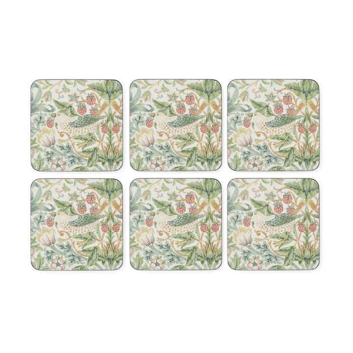 Strawberry Thief base para copos 6 unidades - Verde - Pimpernel