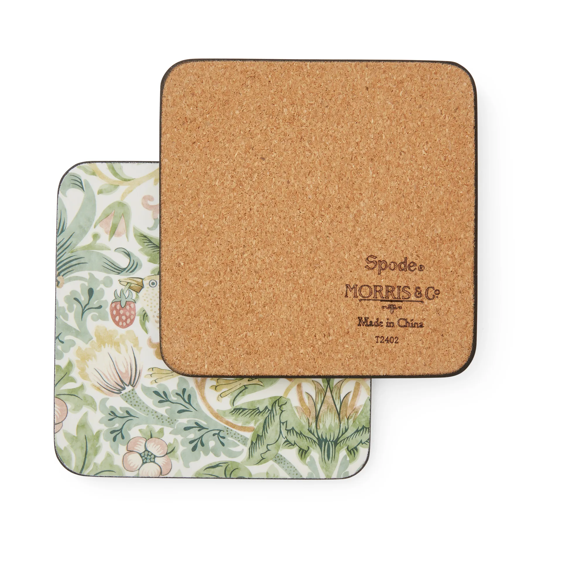 Strawberry Thief base para copos 6 unidades, Verde Pimpernel