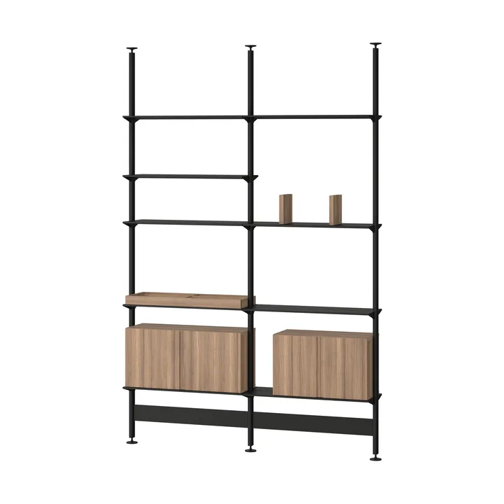 Pira G2 sistema de prateleiras F C A Black/Walnut 240-247 cm - Pira