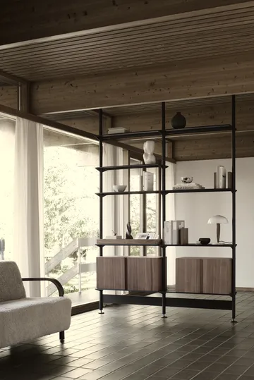 Pira G2 sistema de prateleiras F C A Black/Walnut 248-255 cm - Pira
