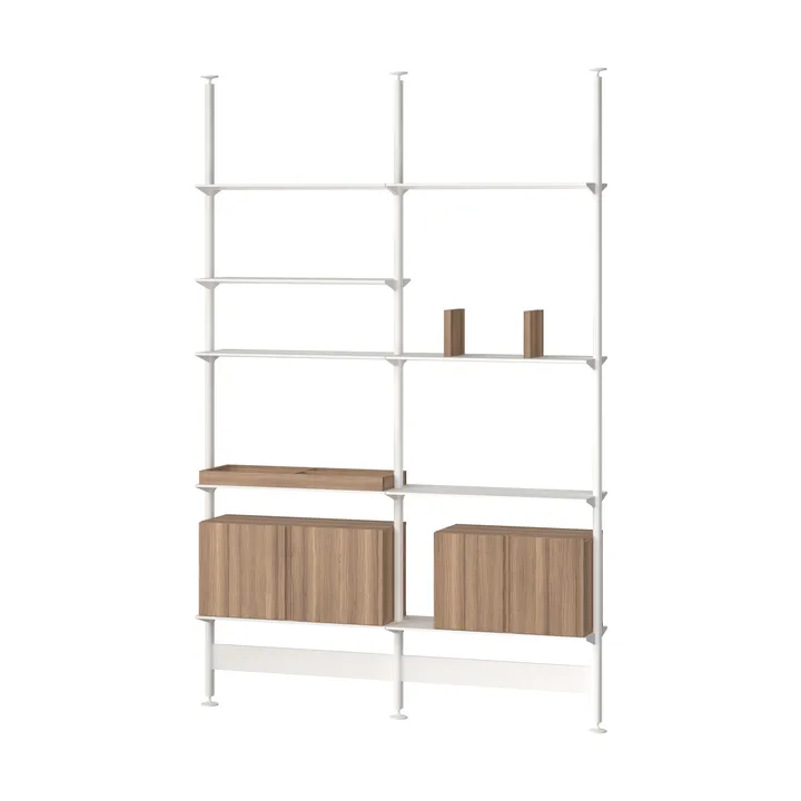 Pira G2 sistema de prateleiras F C A White/Walnut 248-255 cm - Pira