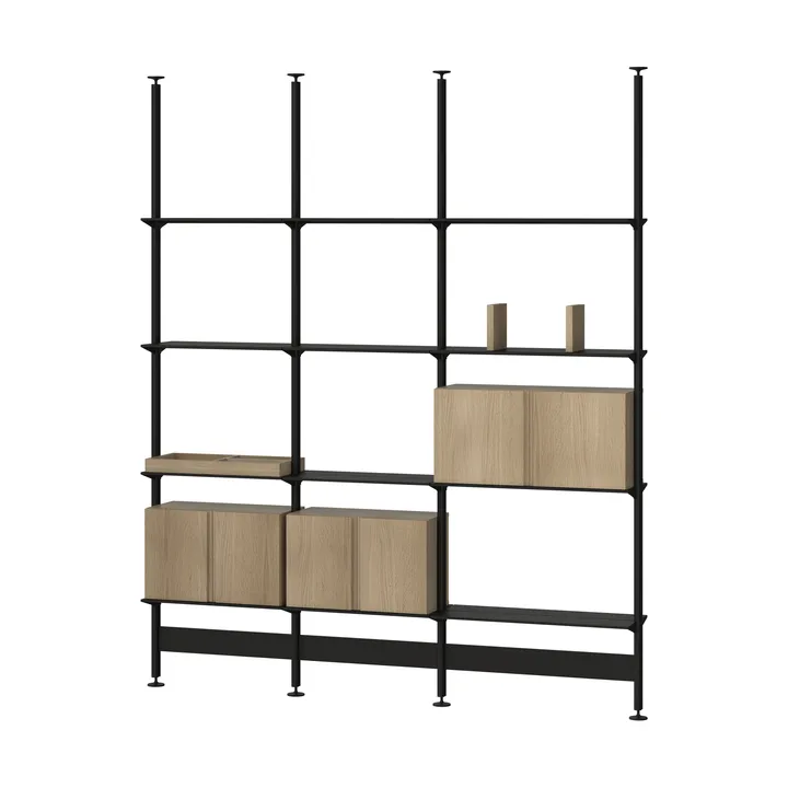 Pira G2 sistema de prateleiras F C B Black/Oak 256-264 cm - Pira
