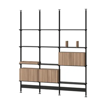 Pira G2 sistema de prateleiras F C B Black/Walnut 256-264 cm - Pira