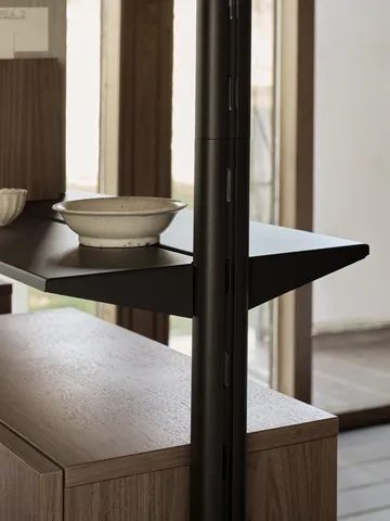 Pira G2 sistema de prateleiras F C B Black/Walnut 256-264 cm - Pira