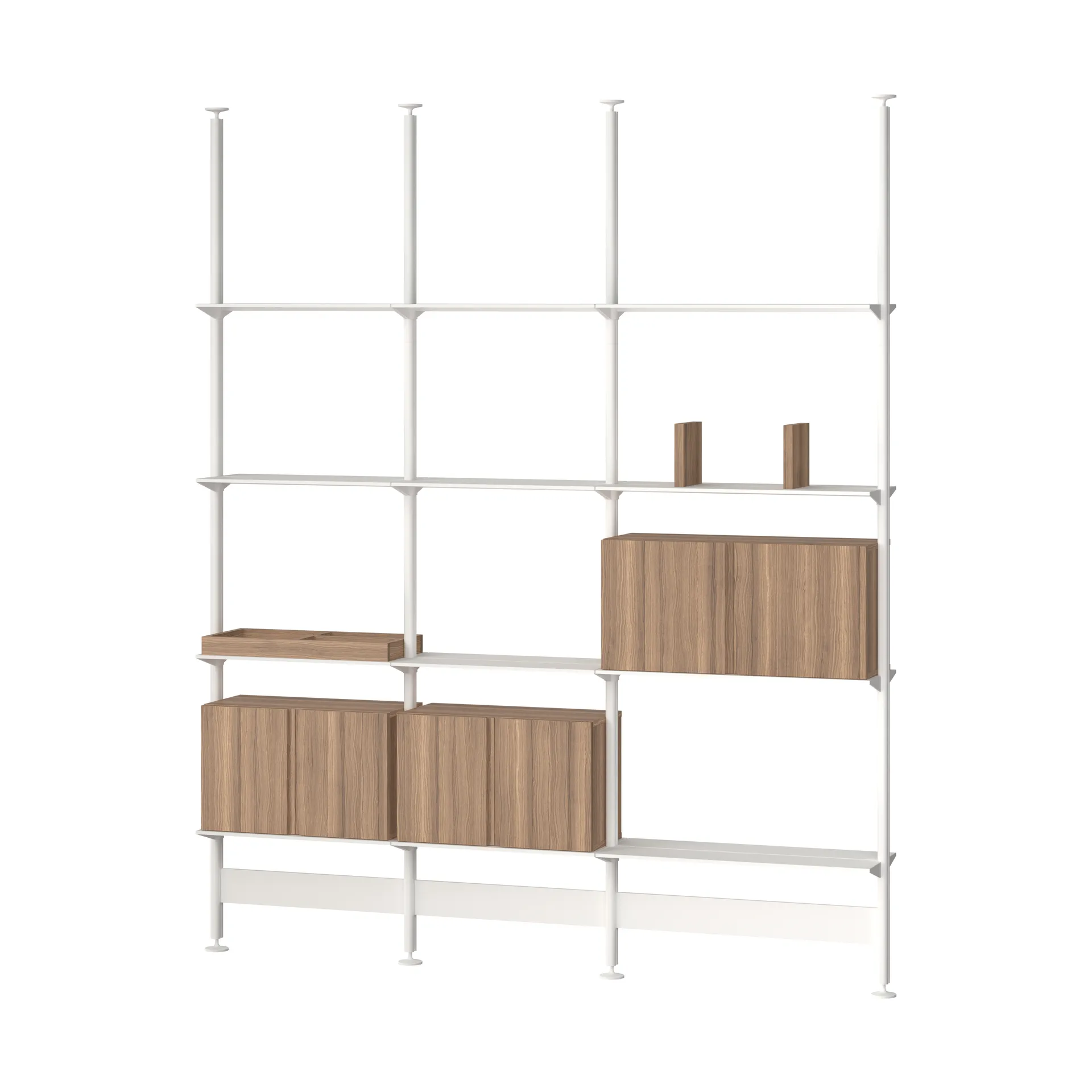 Pira G2 sistema de prateleiras F C B White/Walnut 256-264 cm Pira
