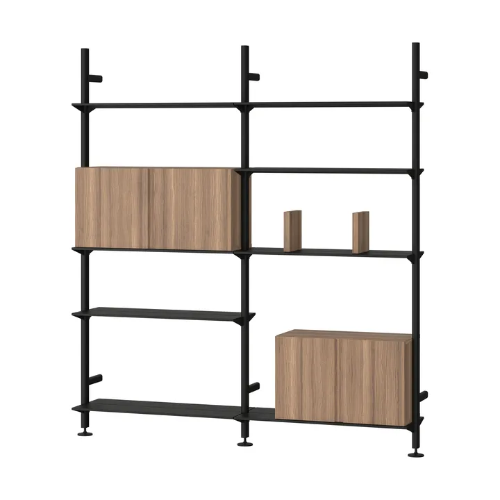 Pira G2 sistema de prateleiras W A Black/Walnut - Pira
