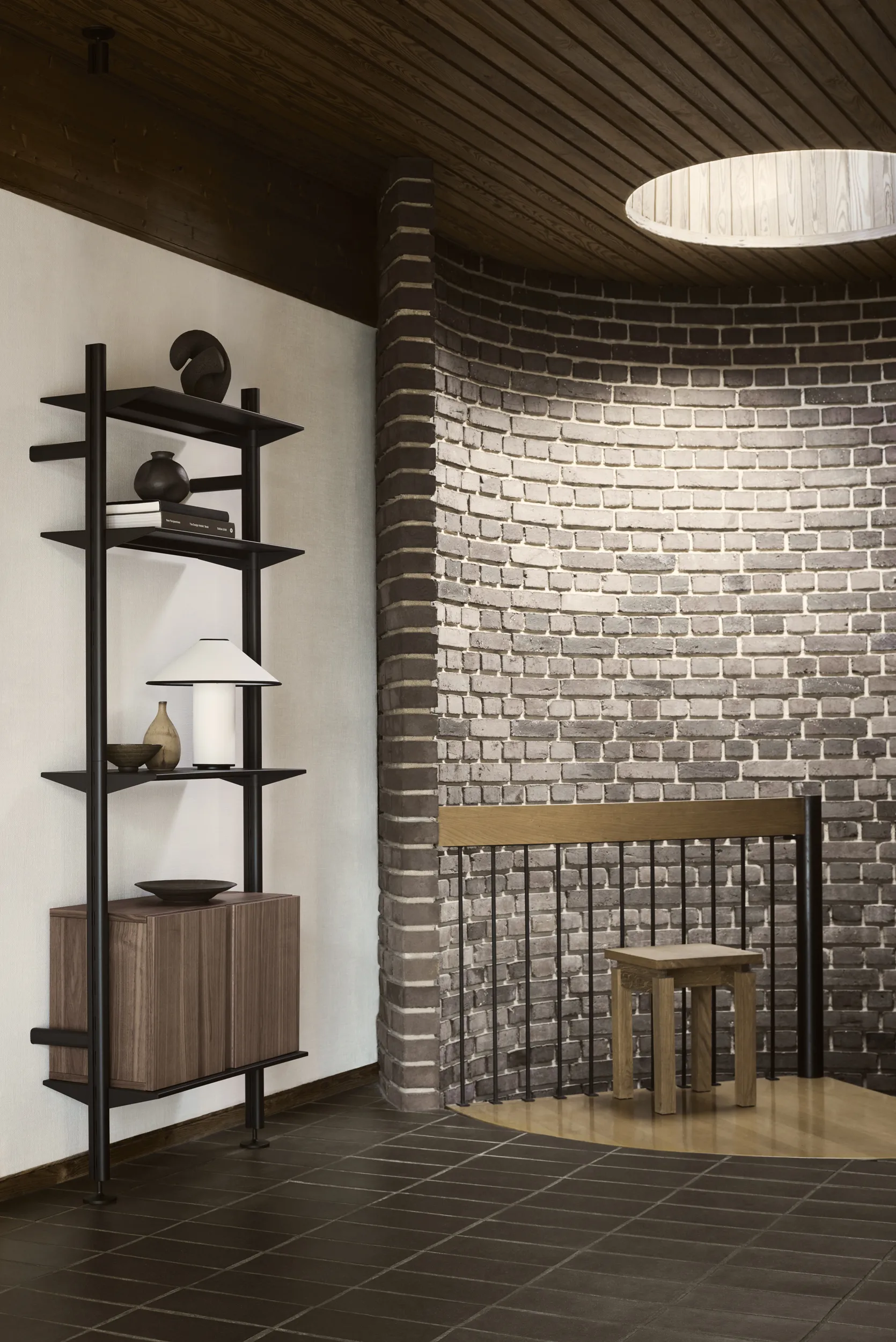 Pira G2 sistema de prateleiras W B Black/Walnut,  Pira