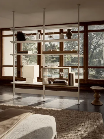 Vitrine Pira - Carvalho branqueado-vidro transparente, 90x31 cm, 4 portas - Pira