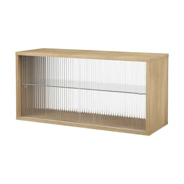 Vitrine Pira - Carvalho branqueado–vidro canelado, 90x31 cm, costas em vidro - Pira