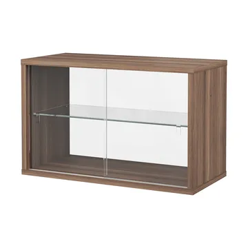 Vitrine Pira - Nogueira-vidro transparente, 70x31 cm, costas em vidro - Pira