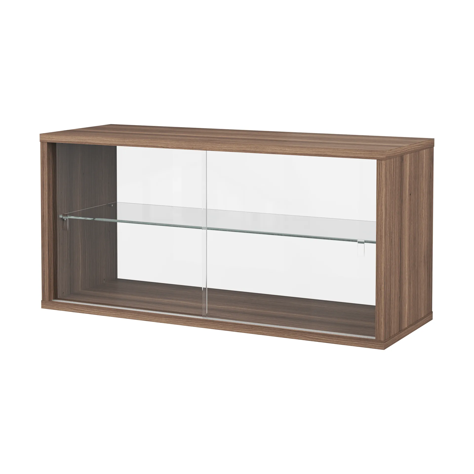 Vitrine Pira, Noz‑vidro transparente, 90x31 cm, costas de vidro Pira