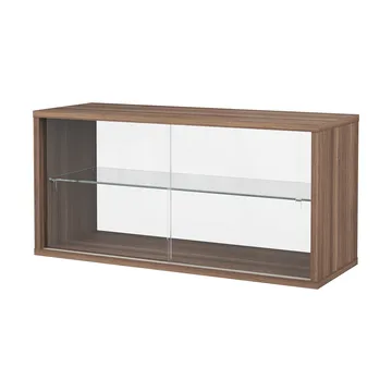 Vitrine Pira - Noz‑vidro transparente, 90x31 cm, costas de vidro - Pira
