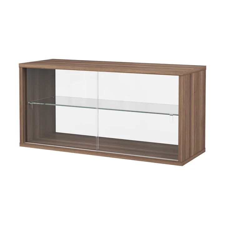 Vitrine Pira - Noz‑vidro transparente, 90x31 cm, costas de vidro - Pira