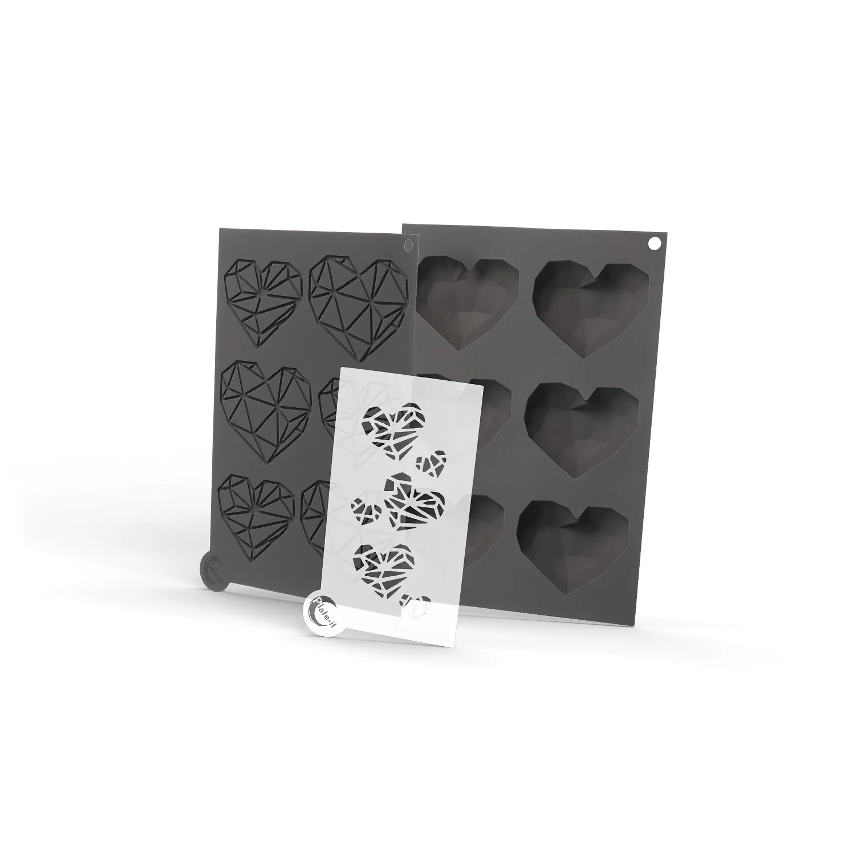 Plate-it formas, Love At First Bite, silicone, 3 peças Plate It