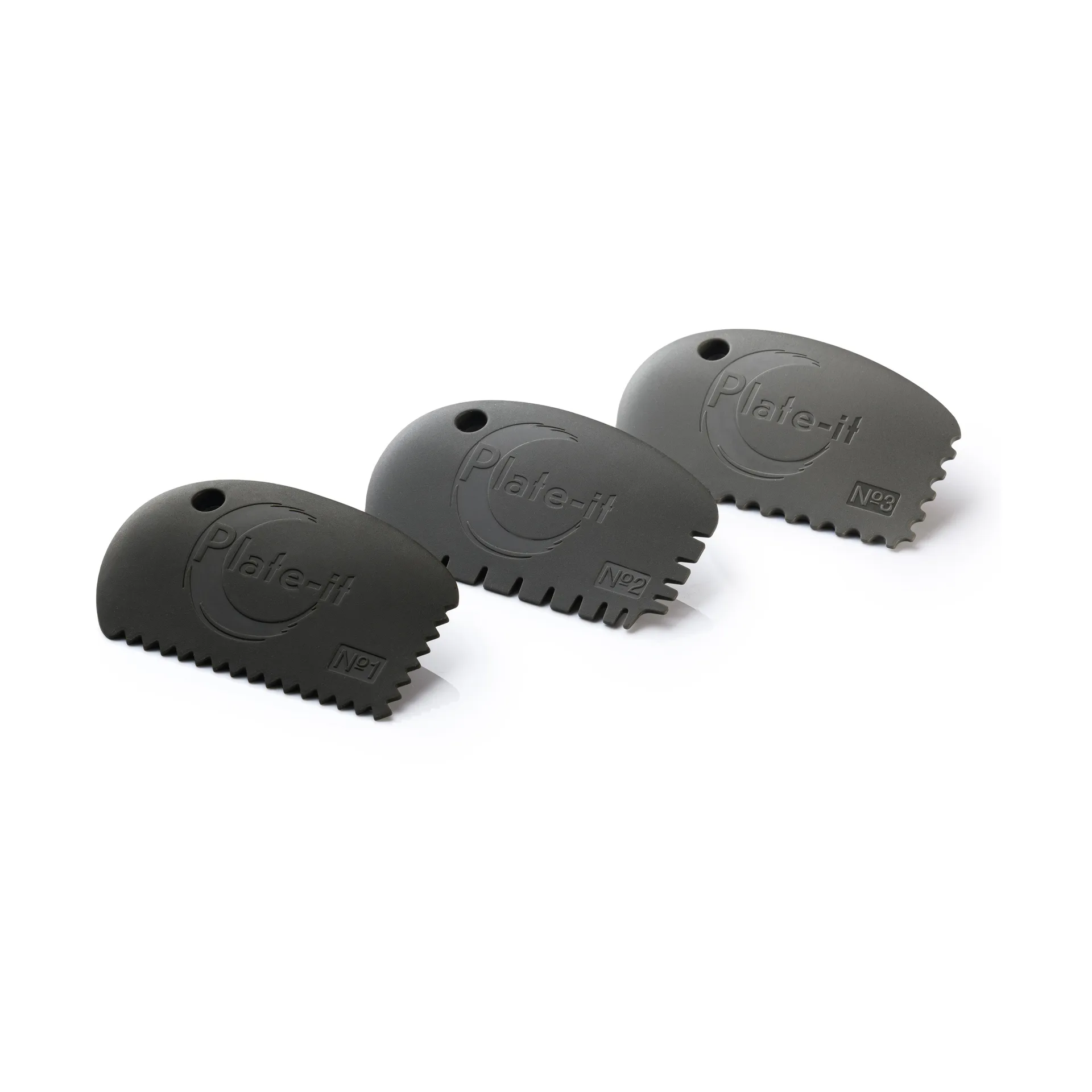 Raspador Plate-it, 3 peças, Cinza Plate It