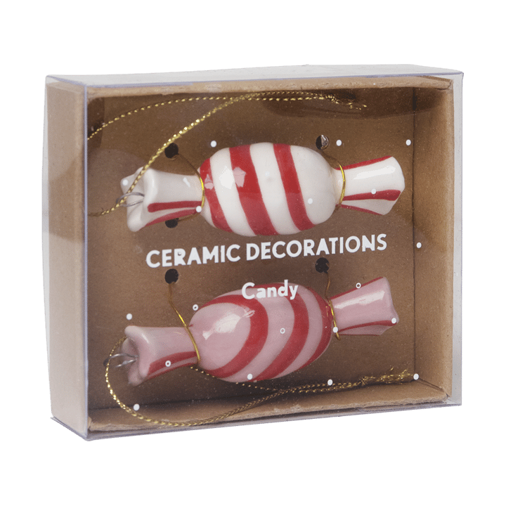 Candy pendente decorativo 2 peças, Vermelho-branco Pluto Design