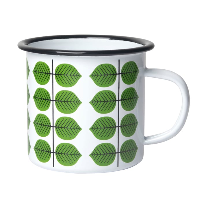 Caneca esmaltada Berså - Branco-verde - Pluto Design