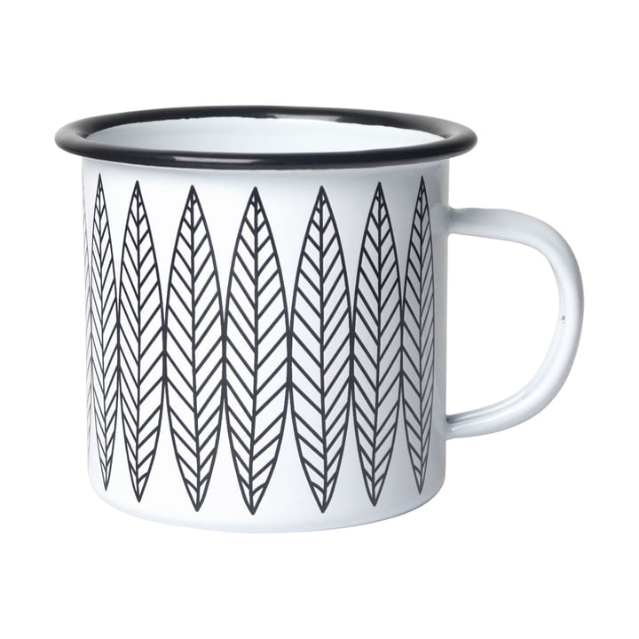 Caneca esmaltada Salix - Branco-preto - Pluto Design