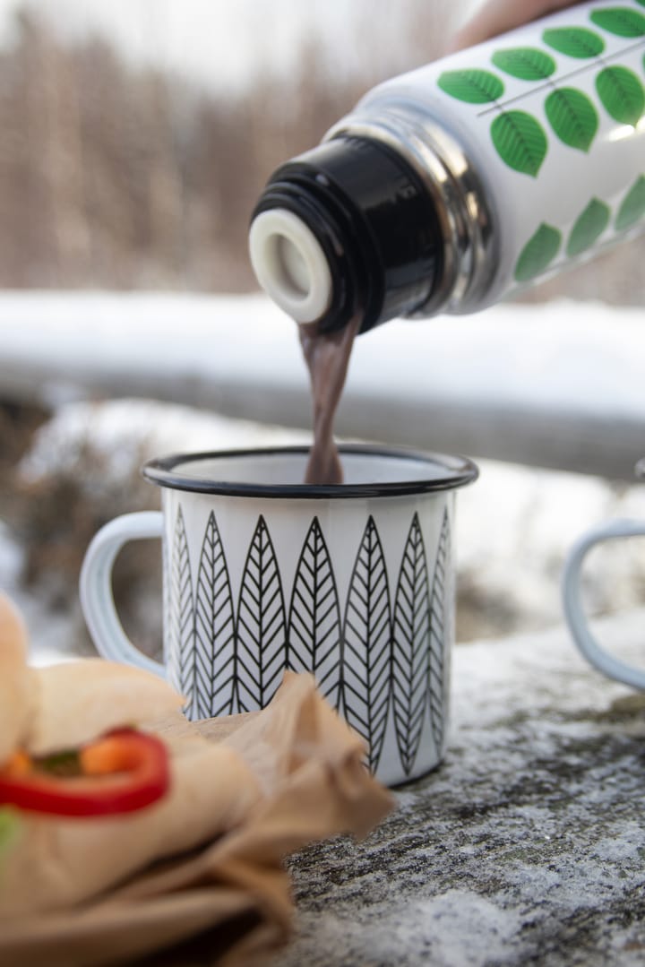 Caneca esmaltada Salix, Branco-preto Pluto Design