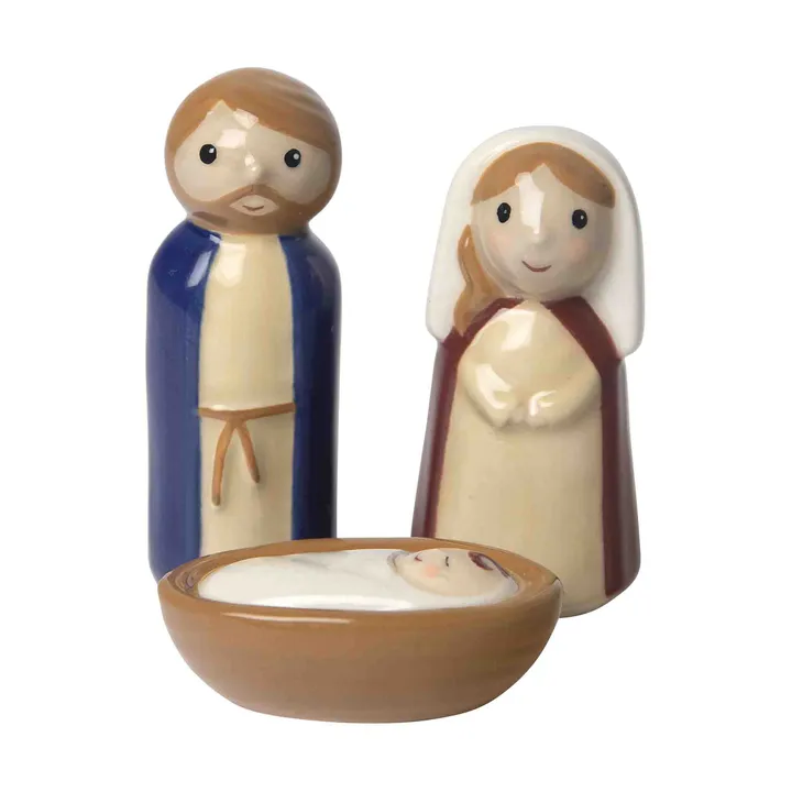 Conjunto de berço família tigela de cerâmica 3 peças - Jesus, José e Maria - Pluto Design