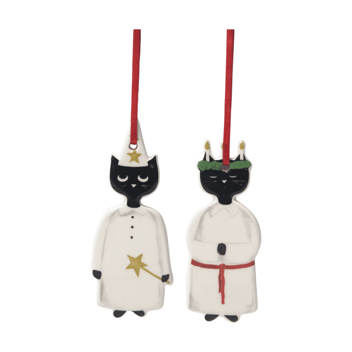 Decoração de Natal Christmas cats 2 un. - Preto-branco - Pluto Design