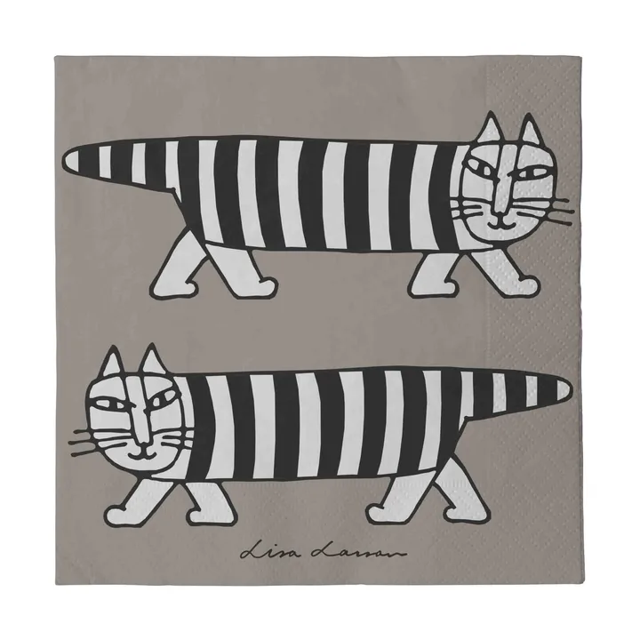 Guardanapos Lisa Larsson Mikey, pack de 24 - Cinza - Pluto Design