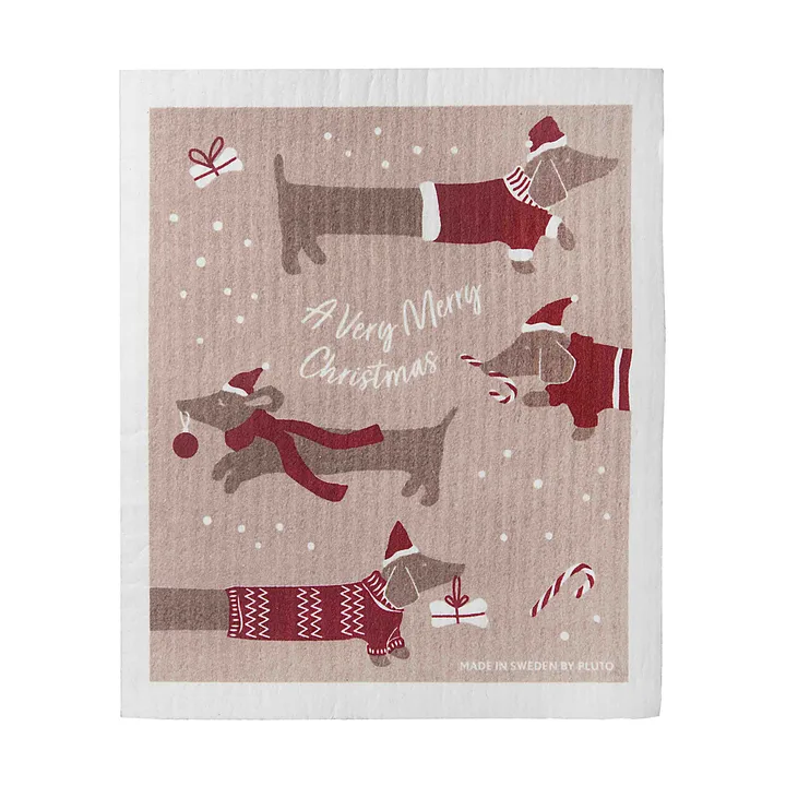 Jolly dogs pano de prato - Vermelho-cinza - Pluto Design