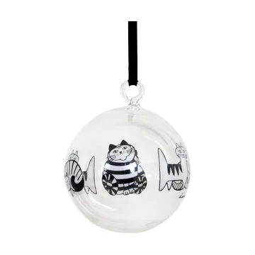 Lisa Larson katter bola de Natal - Branco-preto - Pluto Design