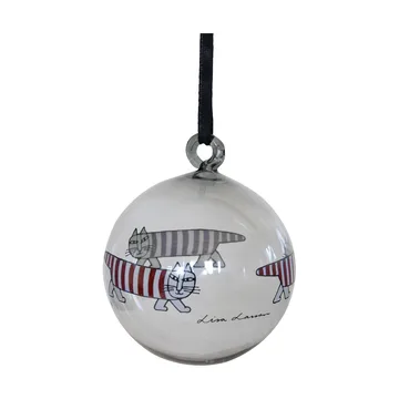 Lisa Larson Mikey bola de natal - Prata-vermelho-branco - Pluto Design