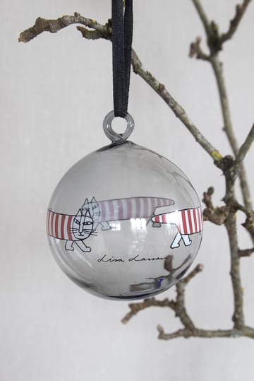 Lisa Larson Mikey bola de natal - Prata-vermelho-branco - Pluto Design