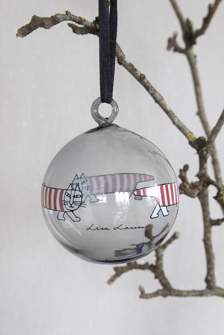 Lisa Larson Mikey bola de natal, Prata-vermelho-branco Pluto Design