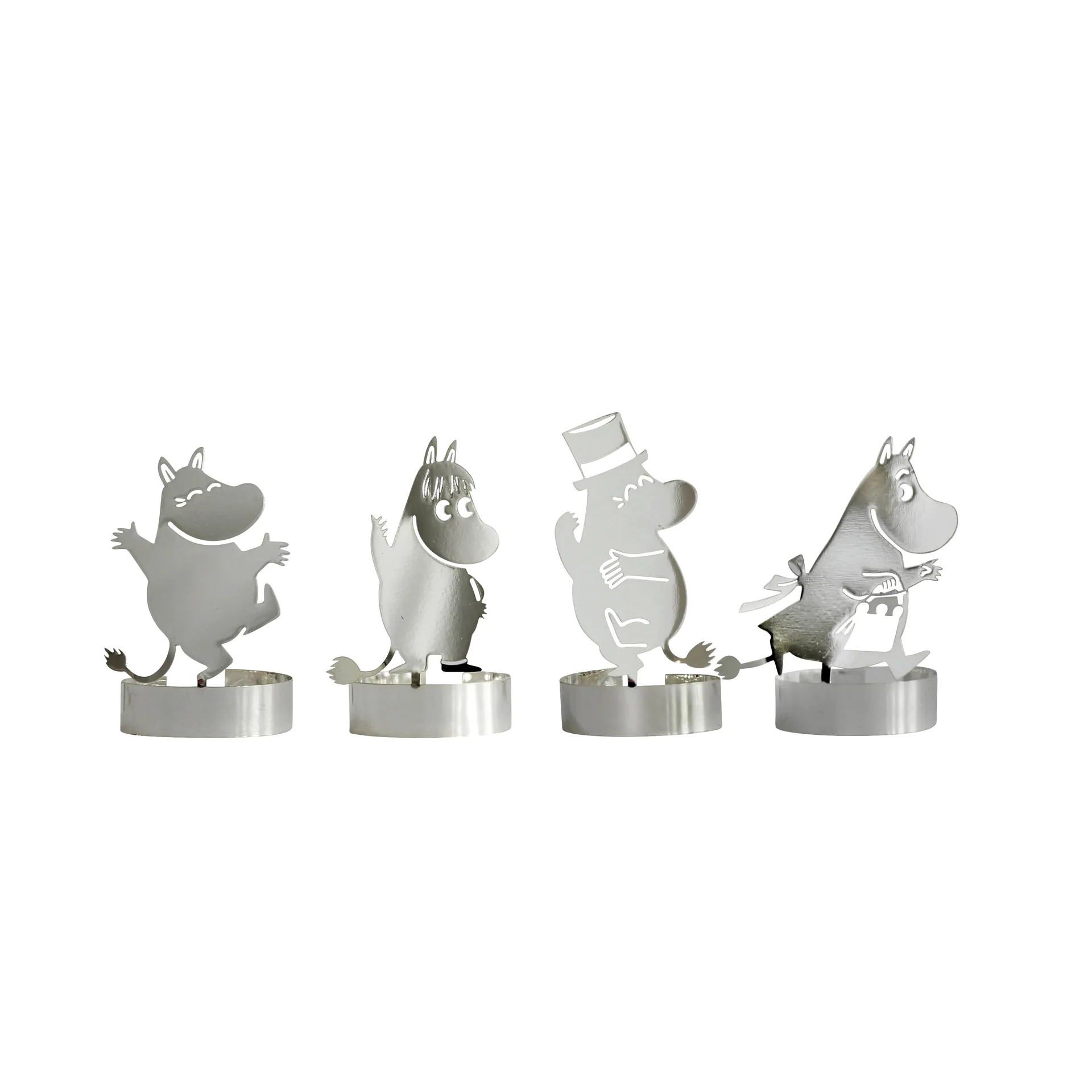 Mumin Decoração de velas 4-unidades, Prata Pluto Design